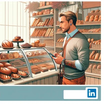 A German Man in a Bakery Shop Paying With YEM