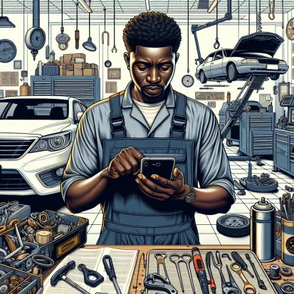 A Nigerian Man in a Car Repair Shop Paying With YEM