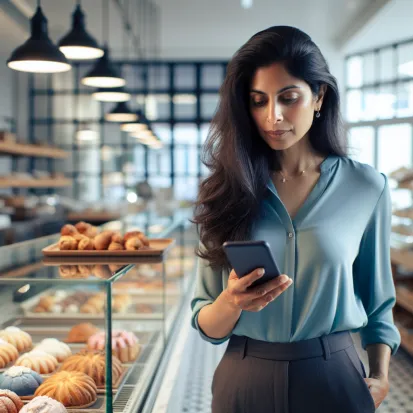 A Srilankan Woman in a Bakery Shop Paying With YEM