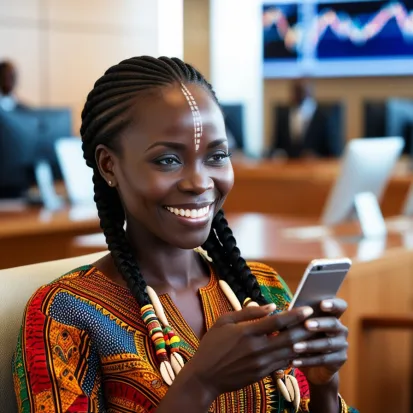 A Ugandan Woman in a Bank Paying With YEM