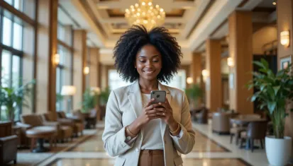 A Ugandan Woman in a Hotel Paying With YEM