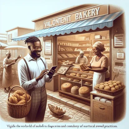 An African Man in a Bakery Shop Paying With YEM