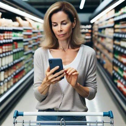 An American Woman in a Grocery Store Paying With YEM