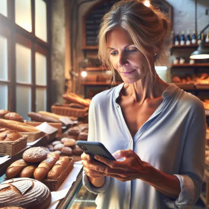 An Australian Woman in a Bakery Shop Paying With YEM